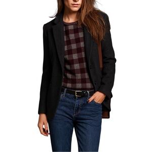 L.L. Bean Vintage Women's Charcoal Blazer Wool Equestrian Country Classic 10P